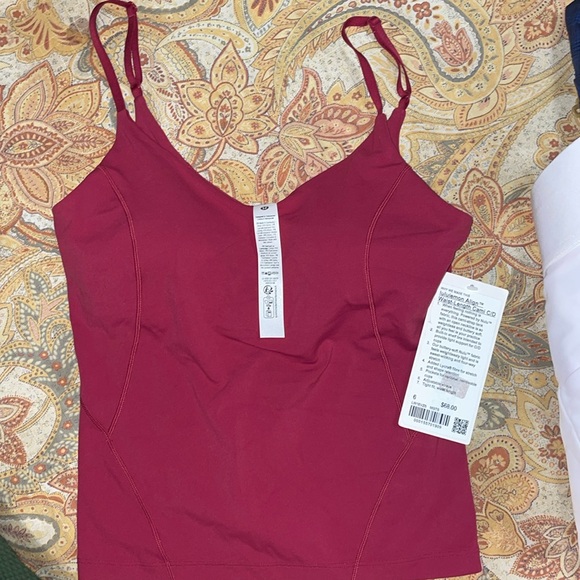 Women's Lululemon Size 6 Align NWT Waist Length Berry Pink Cami C/D Cup - Picture 4 of 5